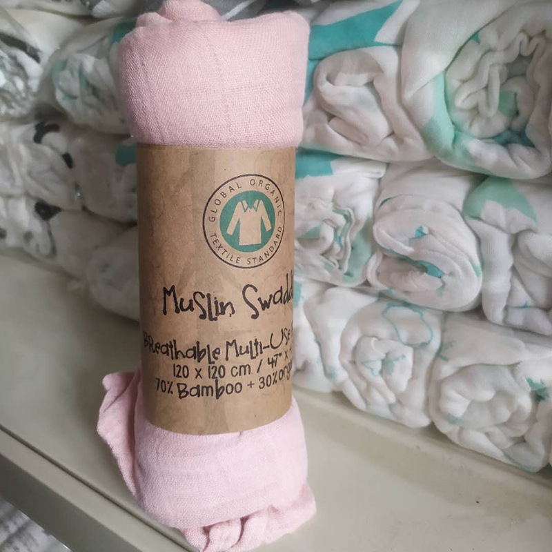 Toalla teñida de algodón de bambú toalla lisa de gasa de doble capa Toalla de baño de color sólido cochecito manta Amazon transfronterizo INS Venta caliente