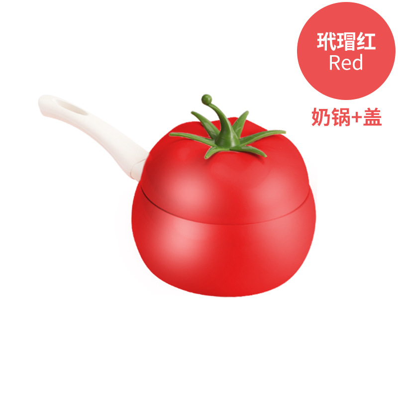 Yipin cocina creativa de leche de tomate olla antiadherente coreano olla de fideos instantáneos Cocina de Inducción universal de aluminio de doble fondo pequeña olla de leche