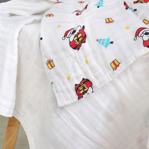 Manufacturer wholesale 110*110cm pure cotton baby bath towel six-layer gauze children's quilt bubble cotton infant children's blanket