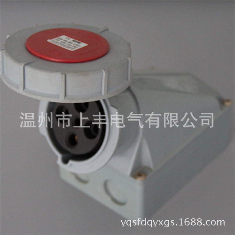 SFE温州上丰工业新型防水明装插座 63A/IP67/3P+E/4孔  SFN-1342