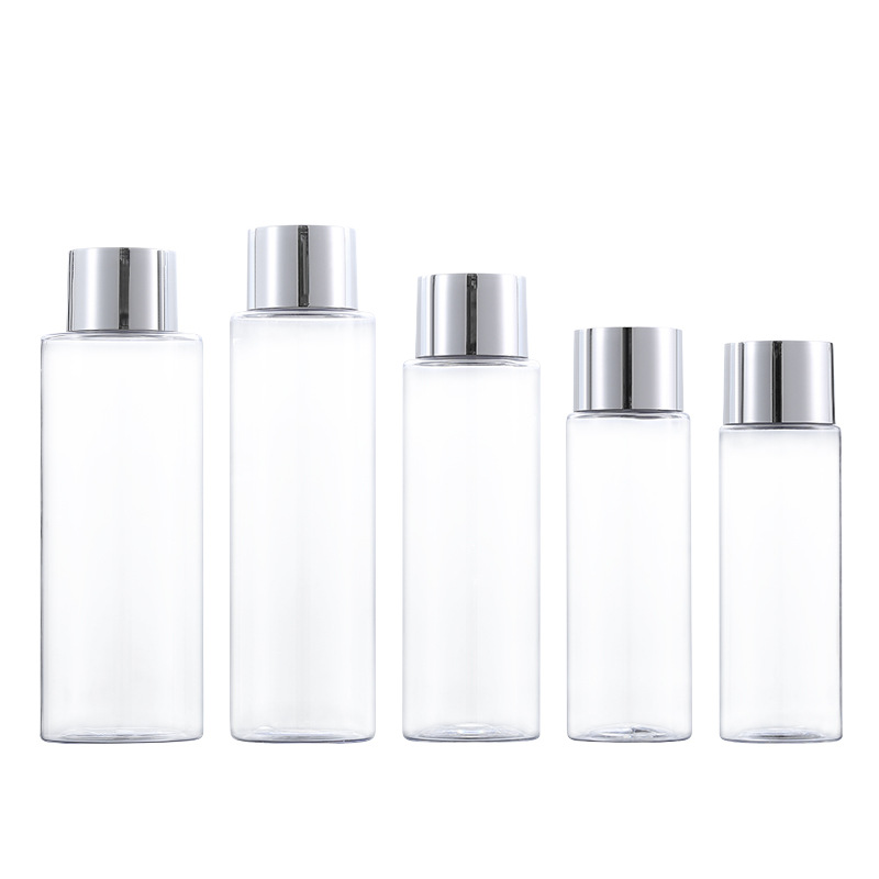 100-150ml botella de plástico para mascotas transparente 200-250ml botella de rocío puro embalaje cosmético botella de tóner