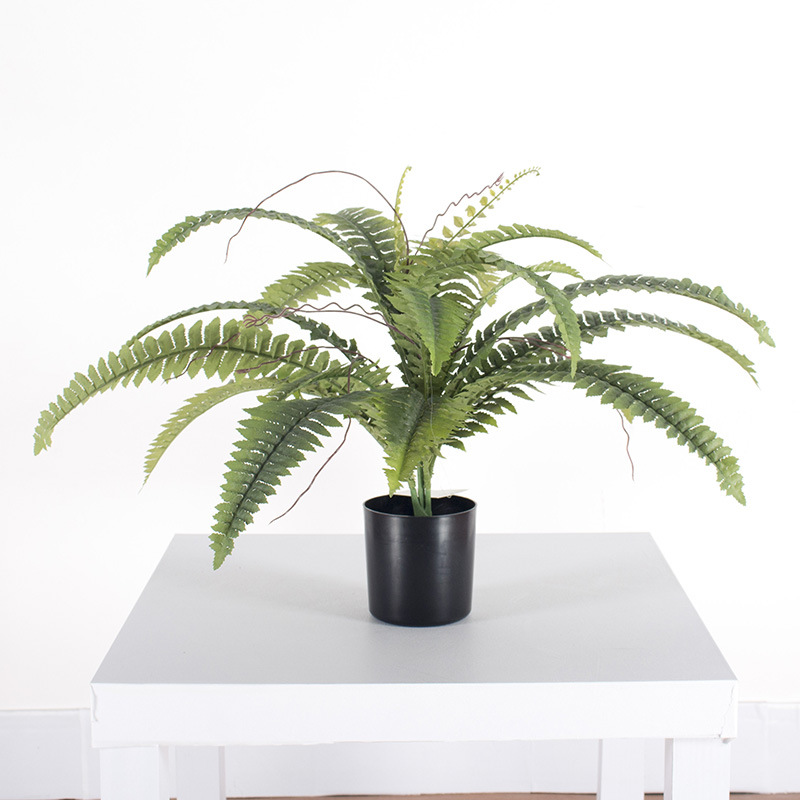 Planta de helecho artificial en maceta pequeña, pequeño bonsái artificial para decoración de paisajismo, árbol de hierba persa, planta de helecho.