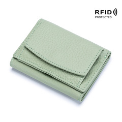 Small wallet for women genuine leather Japanese style cloth rfid coin bag wallet foreign trade women's mini wallet short purse