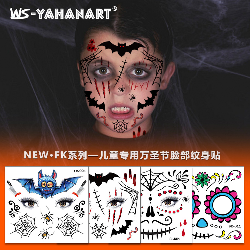 Tatuajes Temporales de Halloween para Niños de Papel de Transferencia al Agua para Fiestas