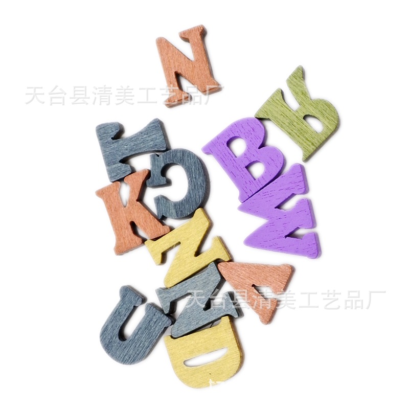 26 letras inglesas retro color mezclado madera decorativa color retro letras 100 unidades un paquete