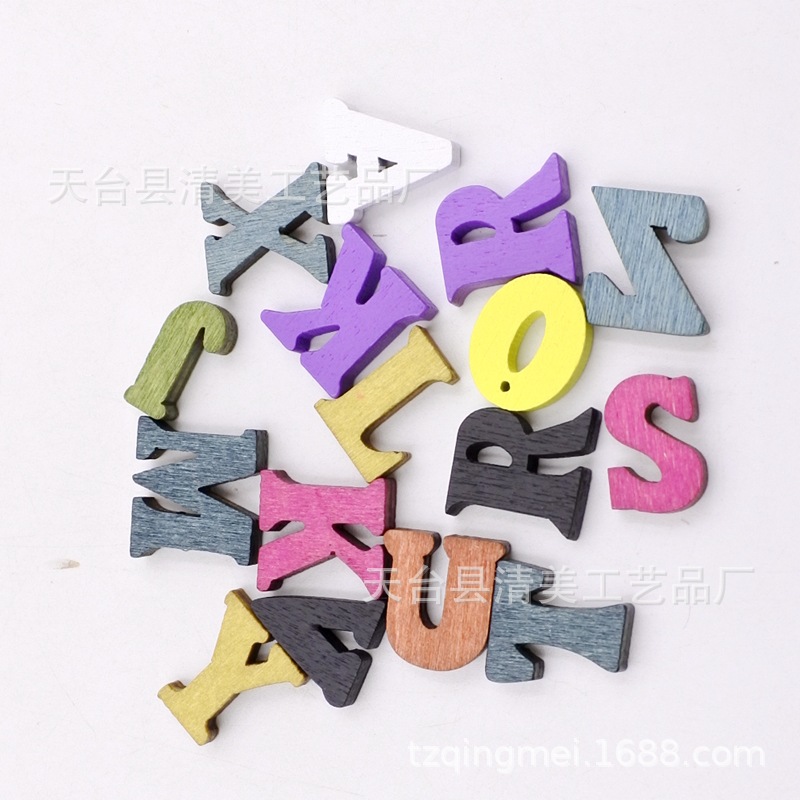 26 letras inglesas retro color mezclado madera decorativa color retro letras 100 unidades un paquete