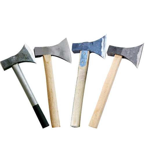 Hardware agricultural tools forged original black and white wooden handle double-edged ax iron handle ax single-edged woodworking ax reinforced hammer ax