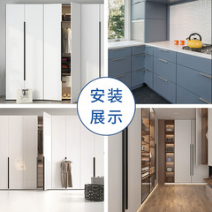 Hardware for furniture, small handles, cabinet door accessories, aluminum alloy, extended, matte black, American style drawer pulls for wholesalers