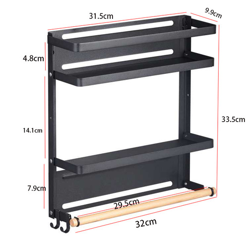 Refrigerator shelf side storage kitchen utensils refrigerator side wall-mounted rack household side multi-layer cling film storage rack