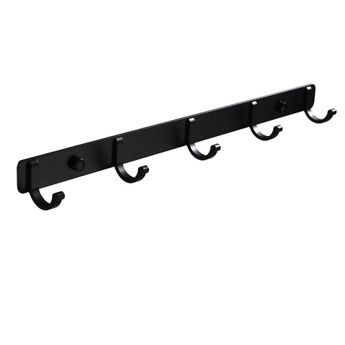 European black space aluminum hotel clothes hook hook row hook, clothes hook, coat hook, door back hook 3 to 5 hooks