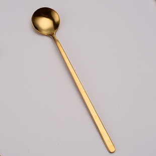 Stainless steel coffee spoon golden small spoon long handle mixing spoon net red mug honey dessert spoon ice spoon wholesale
