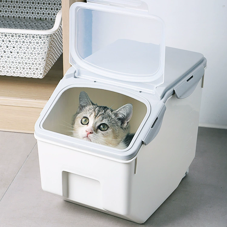 Бочка для зерна для собак Герметичная бочка Бочка для хранения зерна для домашних животных Пластиковая коробка для корма для кошек Влагостойкий ящик для хранения Герметичная бочка для хранения большой емкости