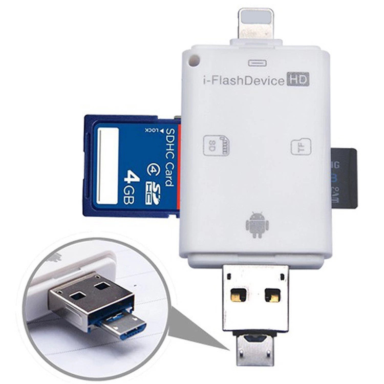 Mobile phone computer otg multi-function three-in-one card reader TF/SD card camera kit Android computer Universal