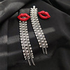 Long earrings, crystal earings with tassels, European style, diamond encrusted, silver 925 sample, wholesale