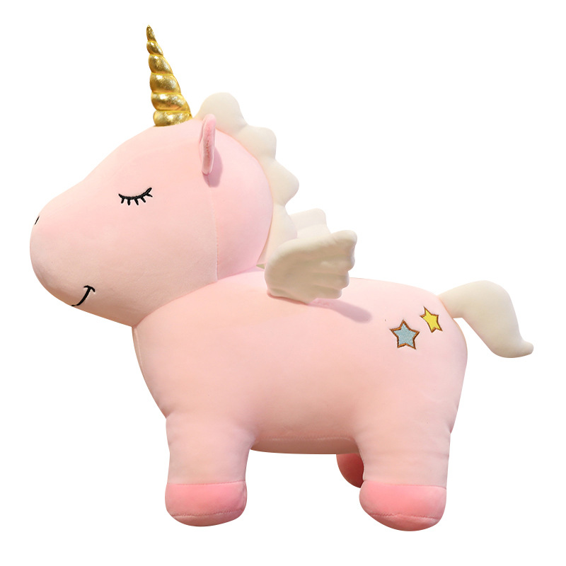 Fábrica al por mayor 2021 nuevo juguete de peluche unicornio muñeca Arco Iris caballo muñeca actividad regalo entrega de una pieza