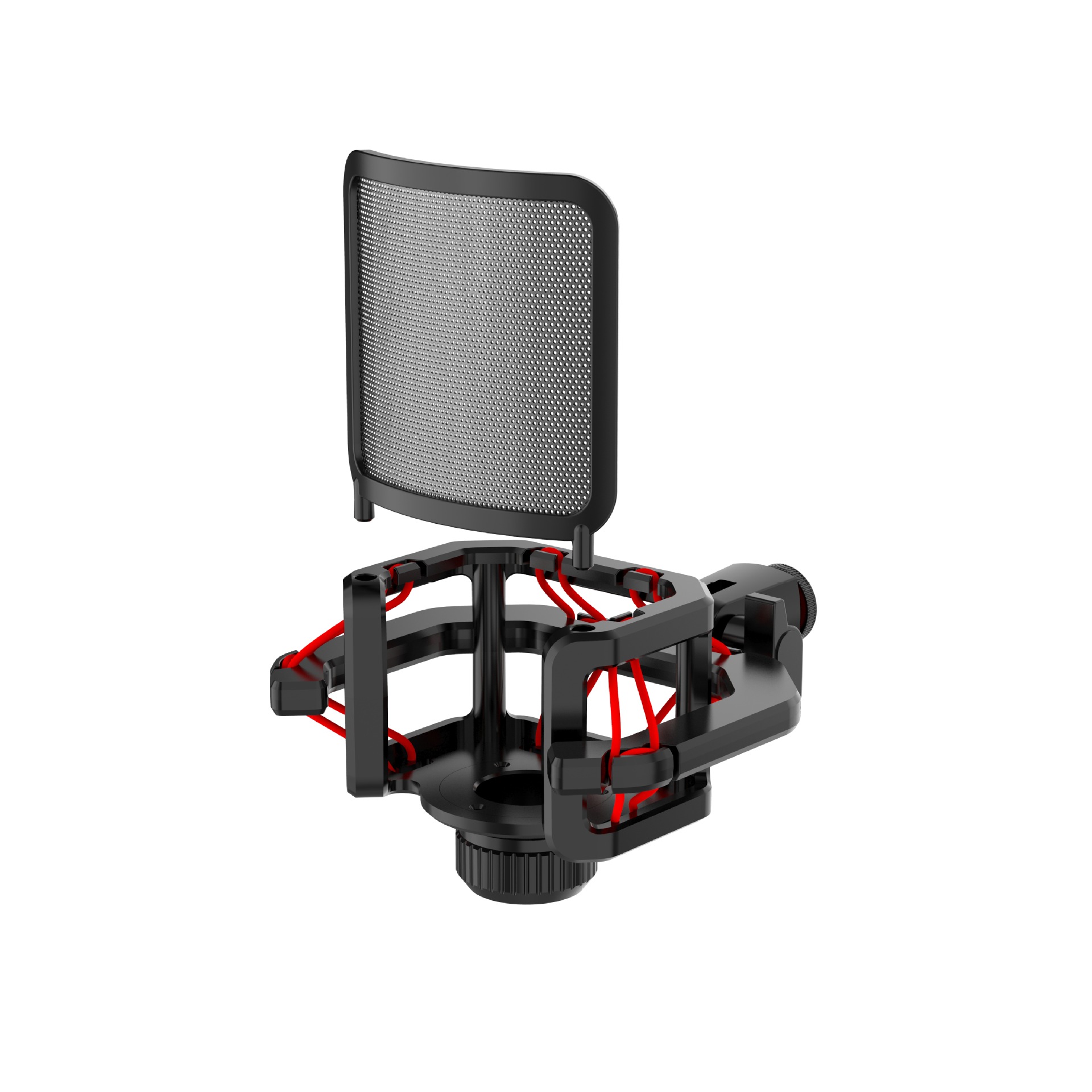 Privado modelo transfronterizo suministro de micrófono a prueba de golpes soporte amortiguador micrófono a prueba de vibraciones soporte clip plástico metal spray escudo