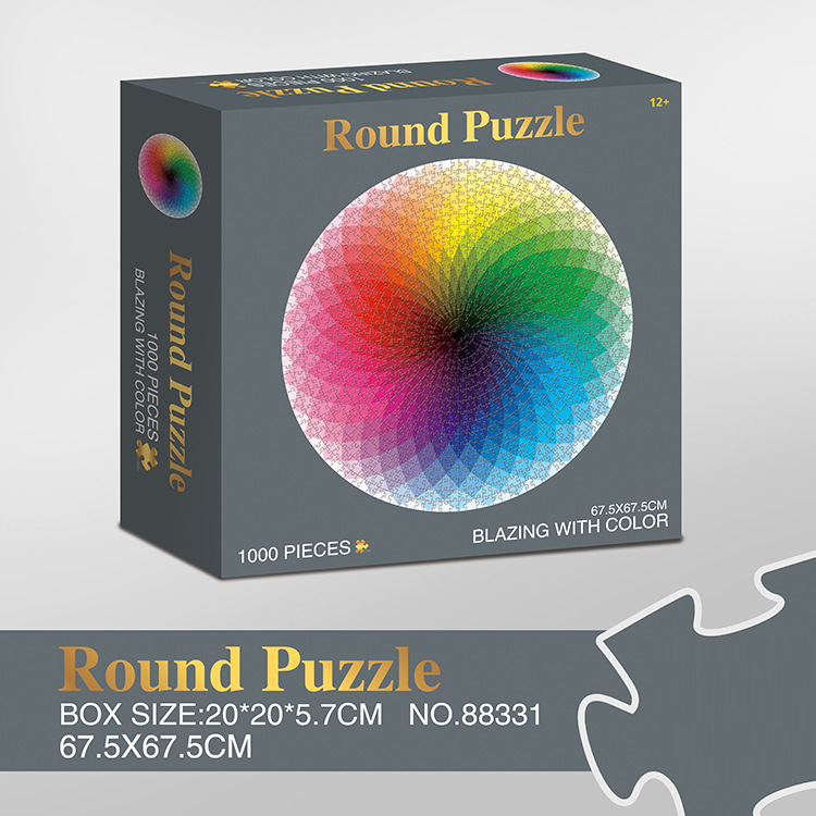 Adult high difficulty puzzle 1000 pieces round Thousand Colors Rainbow Earth Moon 12 Palace 500 pieces puzzle toys