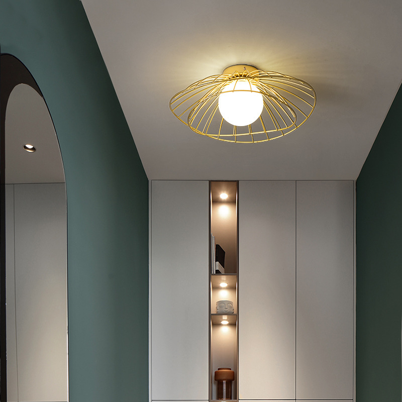 Away Light Corridor Light Creative Balcony Light Nordic Straw Hat Entrance Entrance Ceiling Light Modern Simple Cloakroom Light