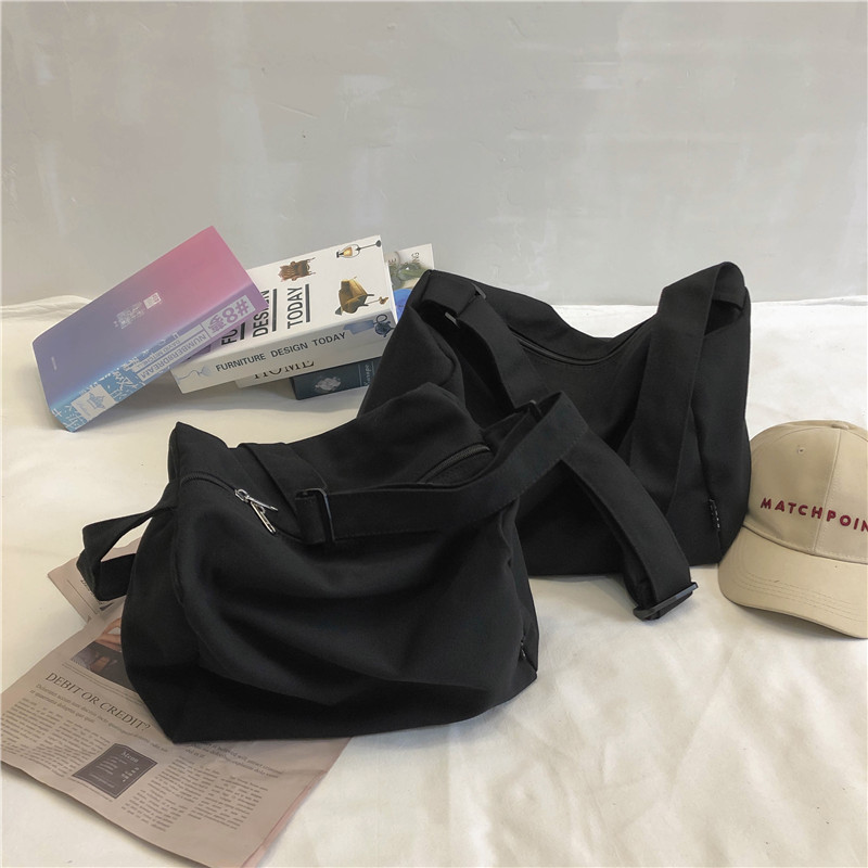 Bolsa de tela de estilo coreano bolsa de mensajero de las mujeres bolsa de la escuela del estudiante bolsa de estilo japonés de gran capacidad bolsa de hombro Perezoso