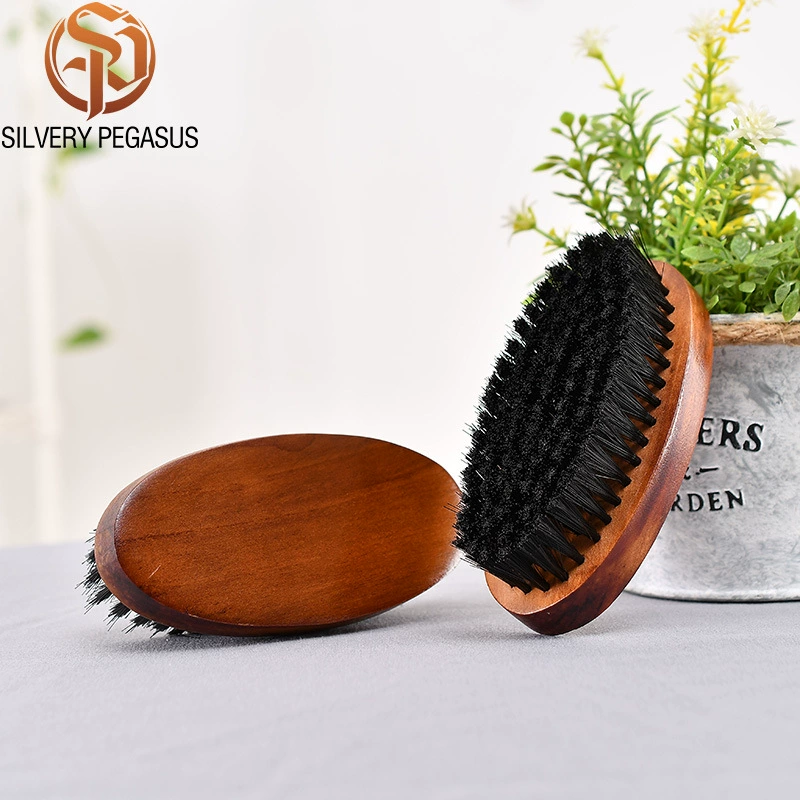 Оптовая черная шерсть, соответствующая практичной Lotus деревянная овальная щетка для чистки обуви из ПВХ, щетка длиной 11 см, деревянная щетка