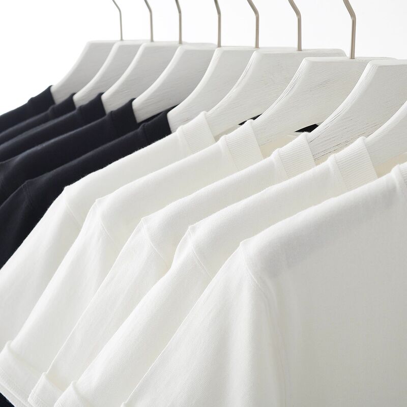 250g loose solid color cotton heavy white new cotton short sleeve crew neck bottoming shirt autumn and winter large size T-shirt Women