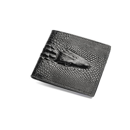 Cross-border supply men's wallet, short crocodile pattern, business horizontal style, multi-functional banknote wallet, ID bag wholesale