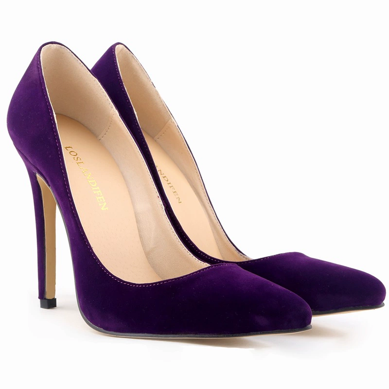 Niluke Amazon's new large size AliExpress multi-color sexy bride's super fine high-heeled women's wedding single leather shoes