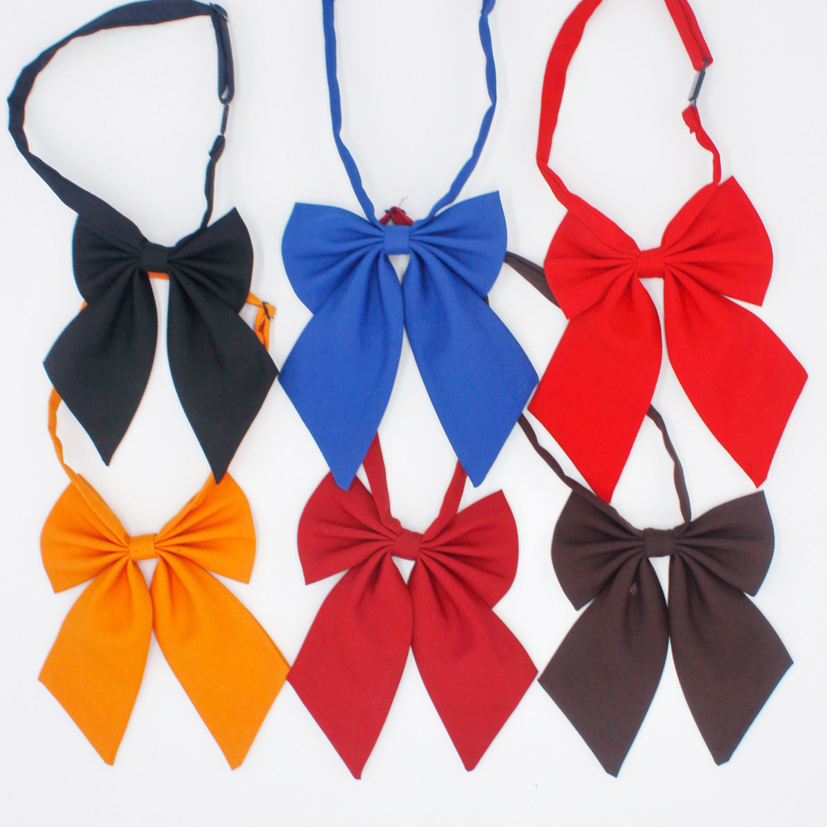 Fábrica de pajarita mate de color sólido al por mayor arco de esquina afilada estilo coreano estilo universitario damas uniforme jk pajarita