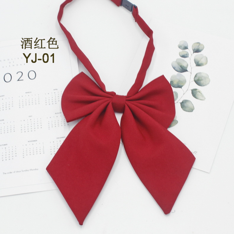 Fábrica de pajarita mate de color sólido al por mayor arco de esquina afilada estilo coreano estilo universitario damas uniforme jk pajarita