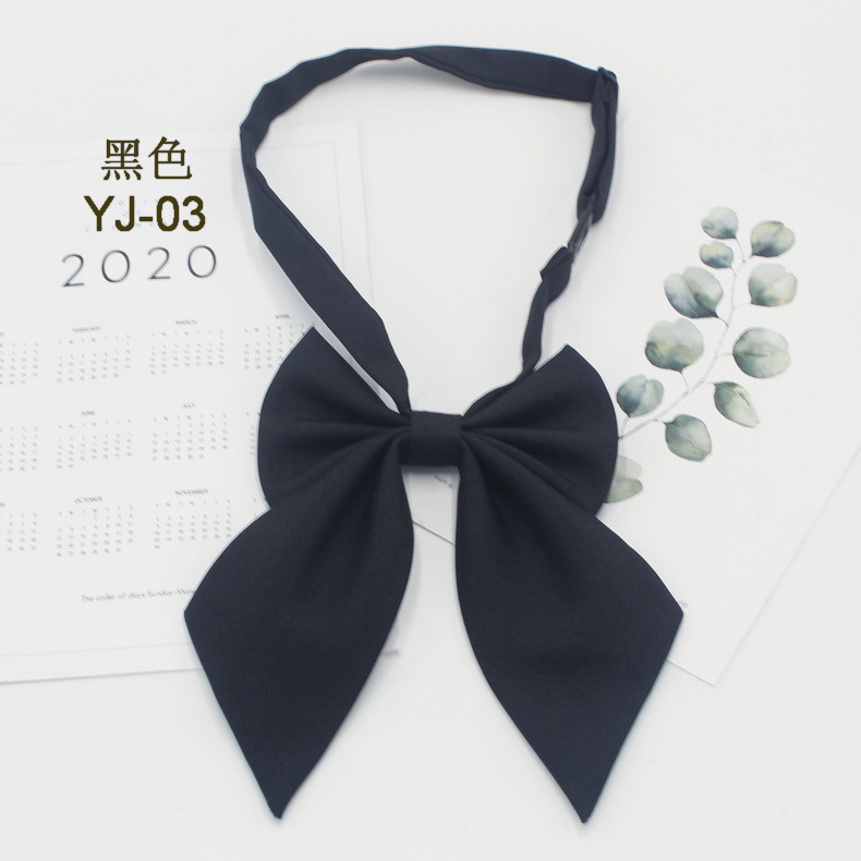 Fábrica de pajarita mate de color sólido al por mayor arco de esquina afilada estilo coreano estilo universitario damas uniforme jk pajarita