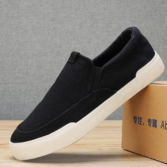 Men's 2024 Spring New Loafers Men's Slip-On Casual Low-Top Korean Style Board Shoes Trendy Canvas Shoes for Men