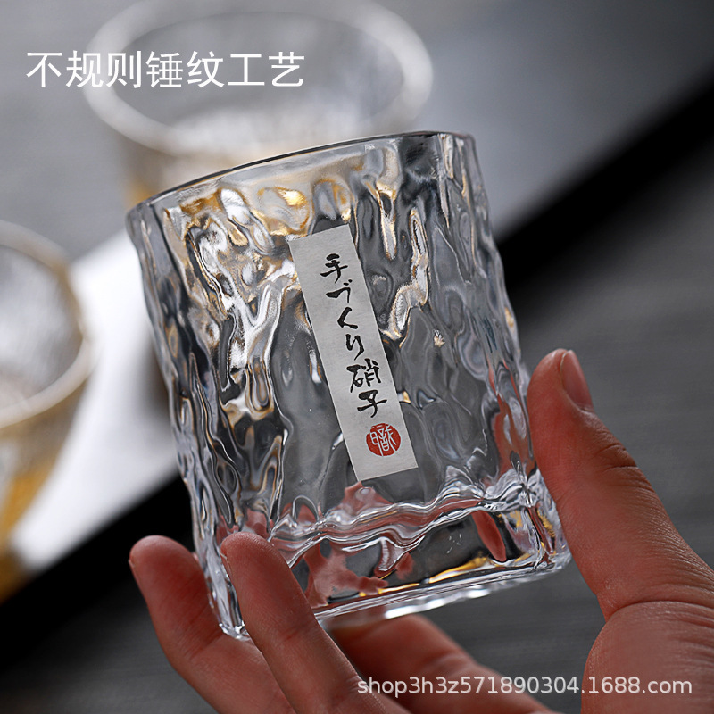 Collectible Hand-made Japanese-style Hammer Singing Door Whiskey Glass Wholesale Household Creative Beer Glass Crystal Glass