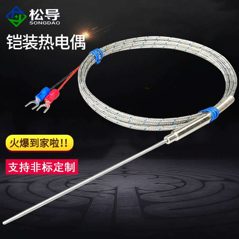 Термопара бронированная типа К WRNK-191, высокотемпературный датчик, термодатчик Pt100/J/E