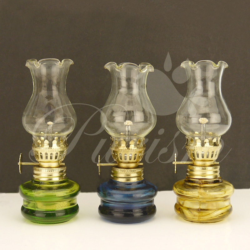 Retro vidrio artesanía colección Nuevo Hogar boda descendiente lámpara de Buda lámpara de mesa Lámpara decorativa iluminación pequeña lámpara de queroseno