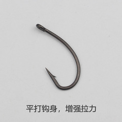 Curved Back Hook with Long Handle, Bulk Fish Hooks for European Rigs, Carp Hooks, Humpback Hooks with Teflon Coating, and Fly Fishing Bare Hooks—Wholesale