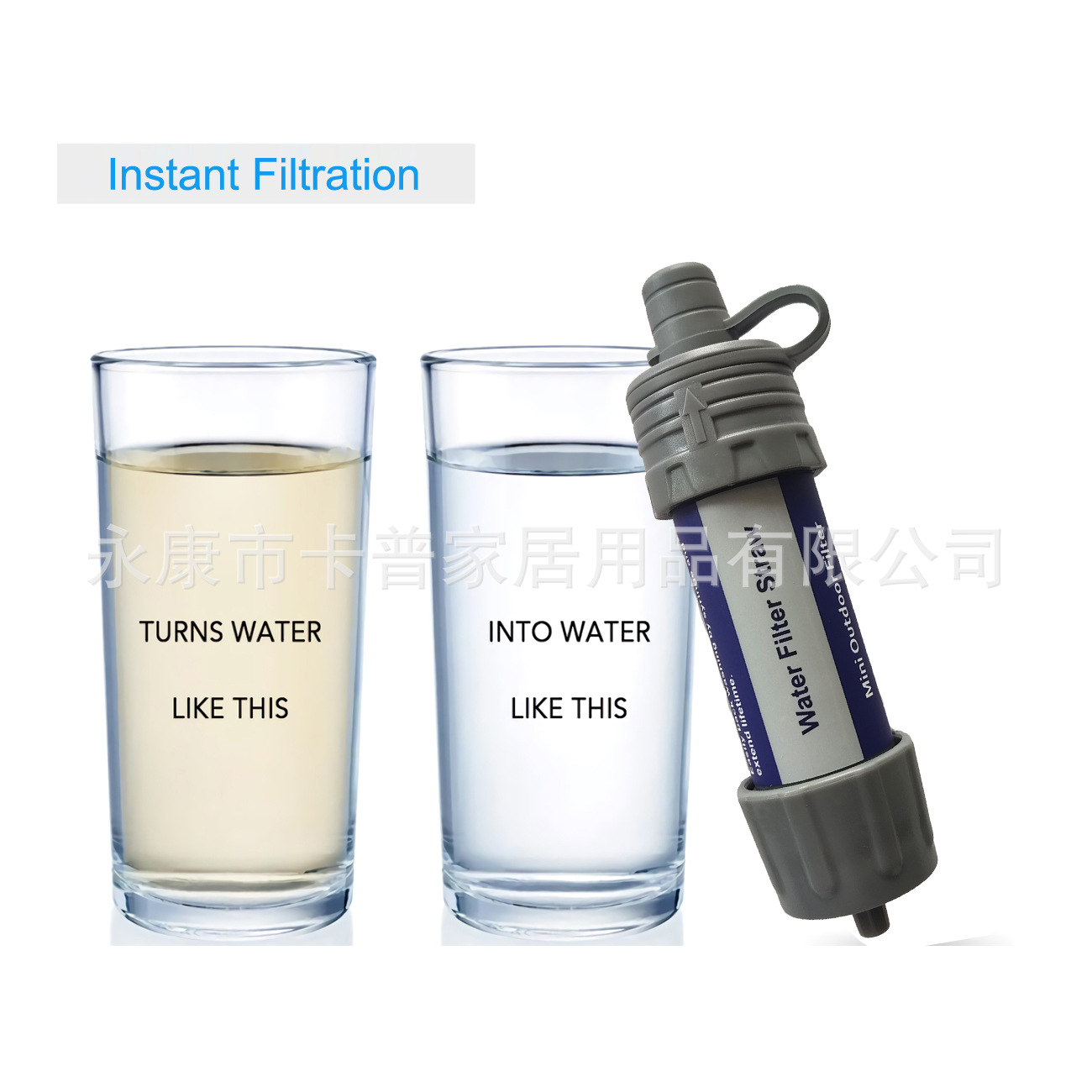 Paja de purificación de agua al aire libre caliente transfronteriza potable directa Bebida salvaje mini filtro portátil fábrica de paja de purificación de agua al aire libre