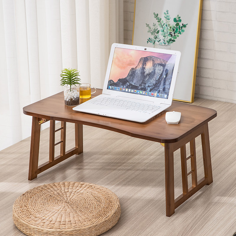 Hogar simple mesa de té madera maciza tatami japonés Bay ventana mesa rectangular plegable balcón mesa de té