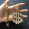 Chain hip-hop style, golden trend necklace suitable for men and women, pendant