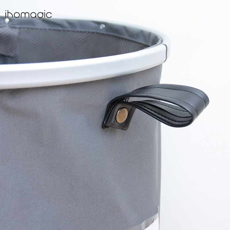 Cesta cilíndrica con cordón para organizar artículos diversos, cesta de lavandería plegable para guardar ropa y edredones.