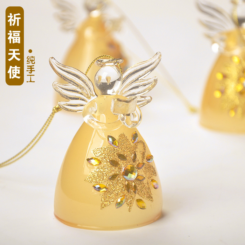 Creativo pintado de cristal Ángel decoración del hogar artesanía adornos coche regalo cumpleaños