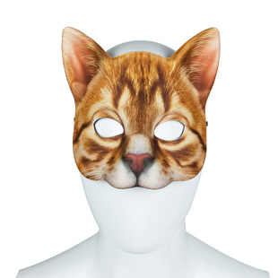 Cross-border supply spot Halloween carnival masquerade digital printing animal cat mask