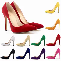 Niluke Amazon's new large size AliExpress multi-color sexy bride's super fine high-heeled women's wedding single leather shoes