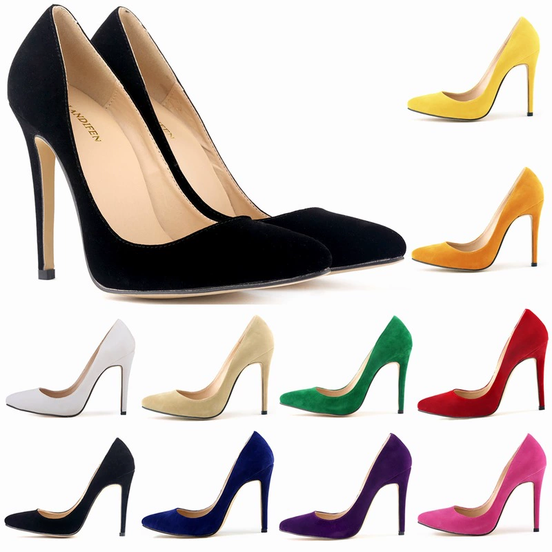 Niluke Amazon's new large size AliExpress multi-color sexy bride's super fine high-heeled women's wedding single leather shoes