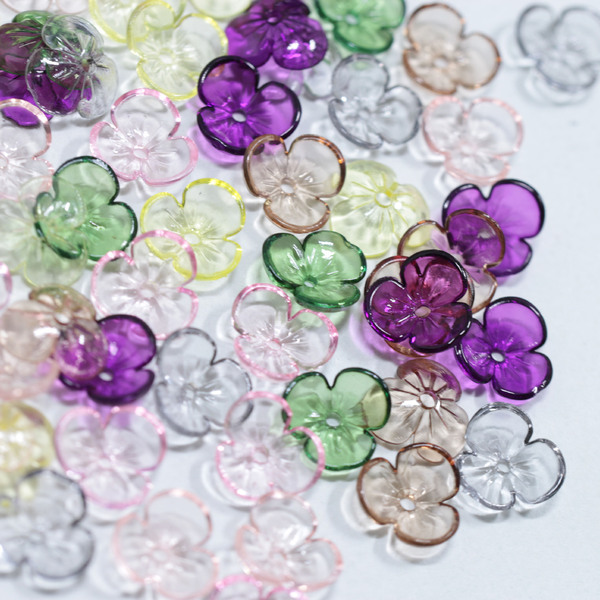 Transparent acrylic hairgrip flower-shaped handmade