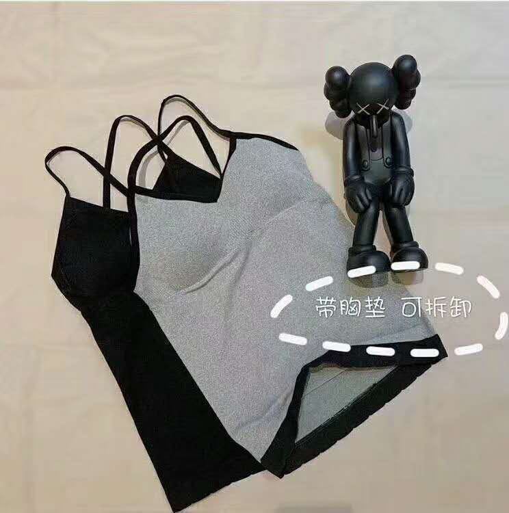 8823# popular seamless V-neck camisole long wrapped chest beauty back seamless slim fit sports bottoming vest for women