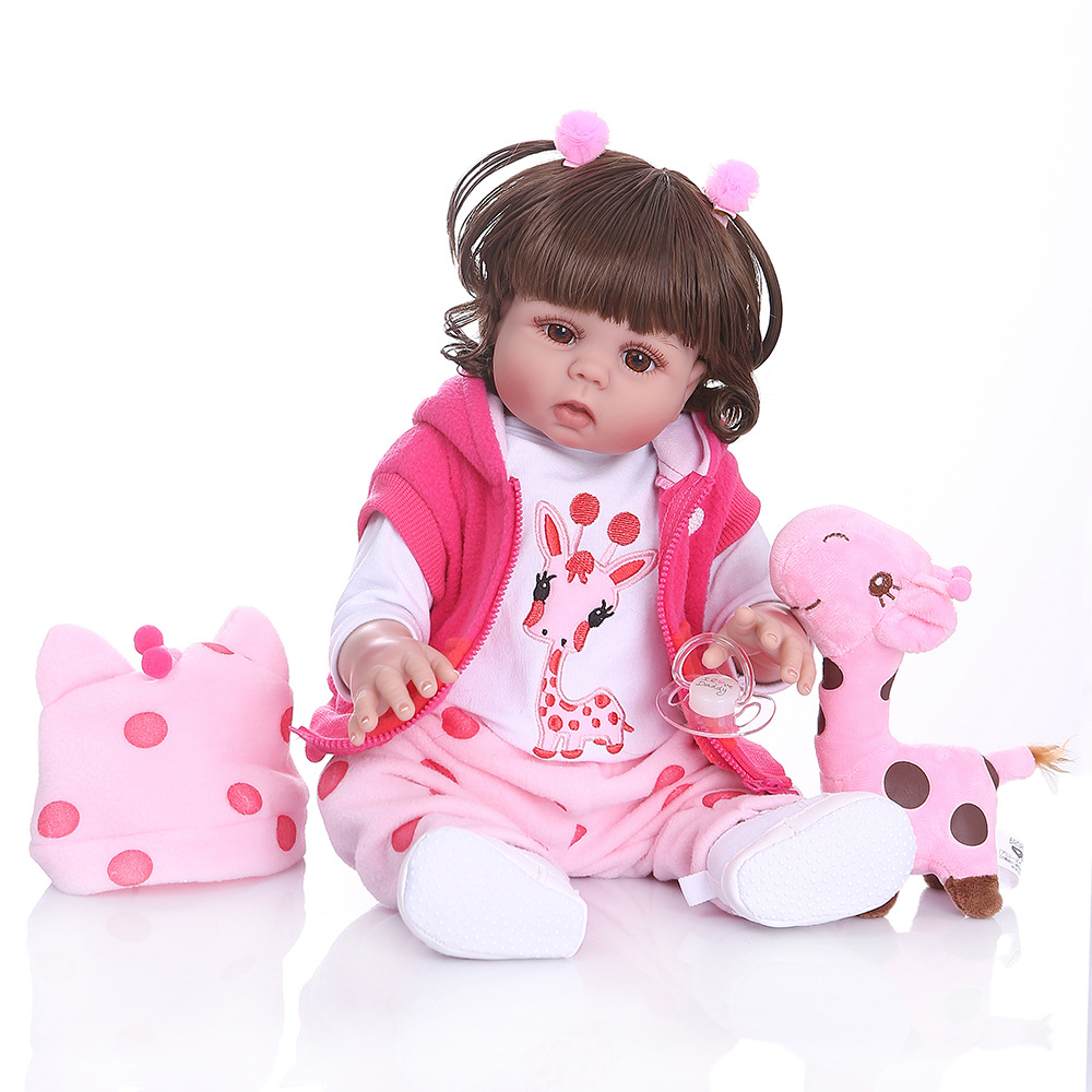 47cm cuerpo completo silicona completo pegamento simulación muñeca bebé bebe muñeca renacer