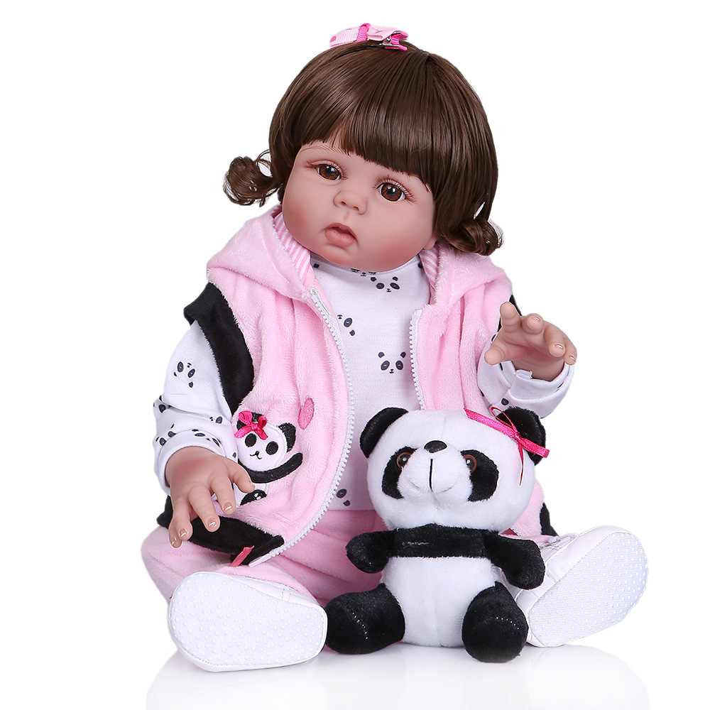 47cm cuerpo completo silicona completo pegamento simulación muñeca bebé bebe muñeca renacer