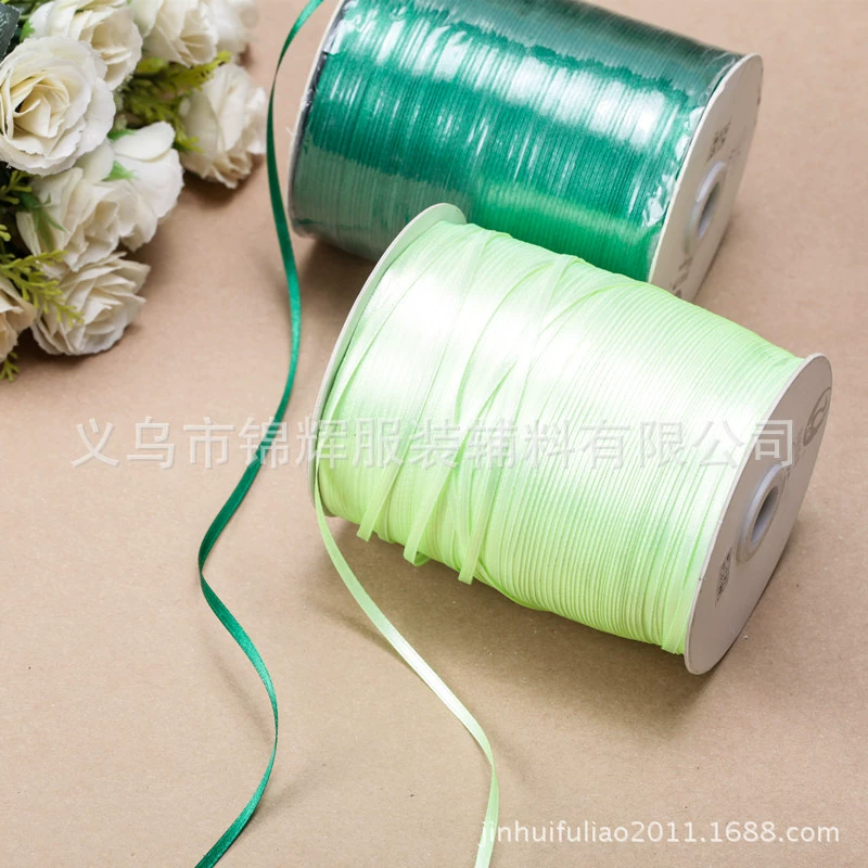[现货销售1分优质缎带900码吊牌绳 SATIN RIBBON1/8英寸气球丝带]