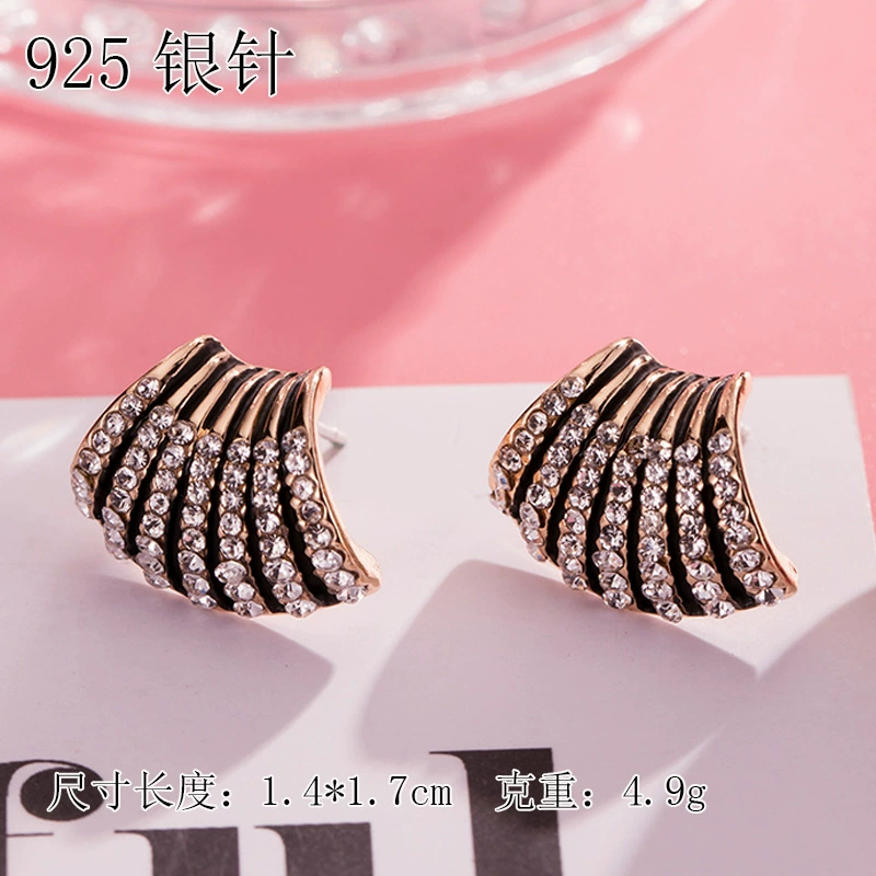 Серебряная игла, универсальные серьги, образец серебра 925, со драгоценными камнями, интернет-знаменитость