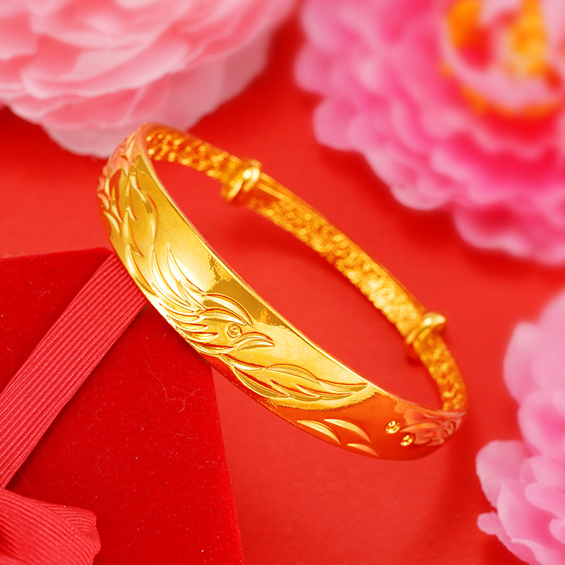 Pulseras vietnamitas de oro de arena para mujeres que no se desvanecen durante mucho tiempo, joyas de imitación de cobre dorado, puestos callejeros del mercado nocturno, pulseras populares de productos pequeños